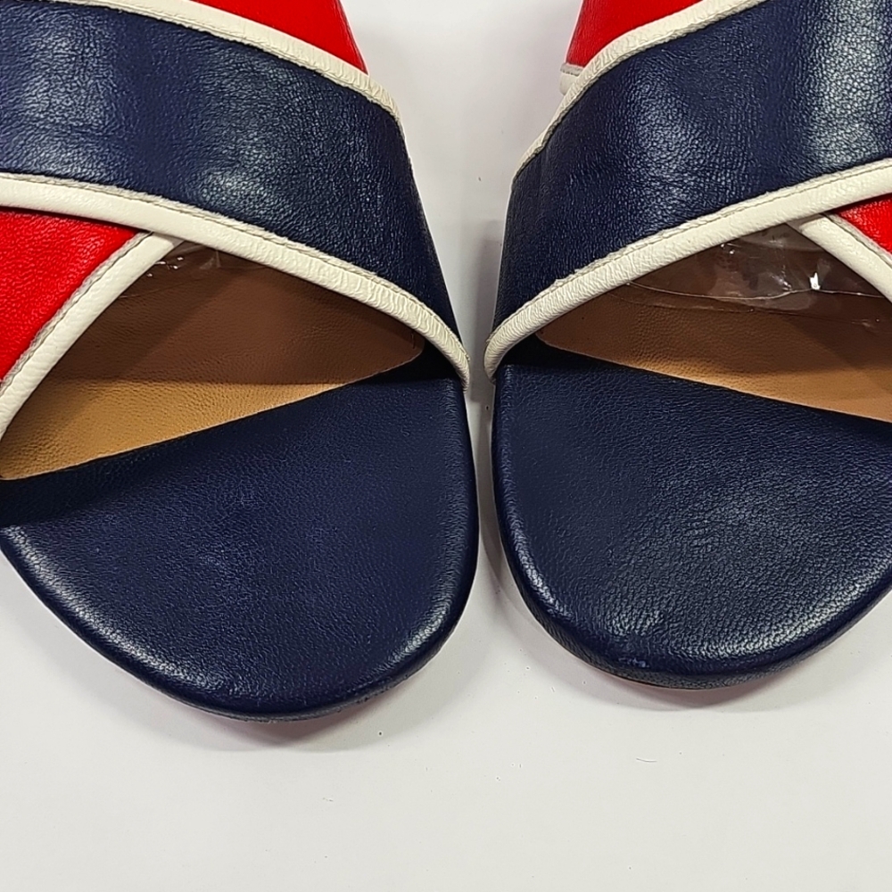 J Crew Women's Navy and Red Slide Sandals - Picture 3 of 12